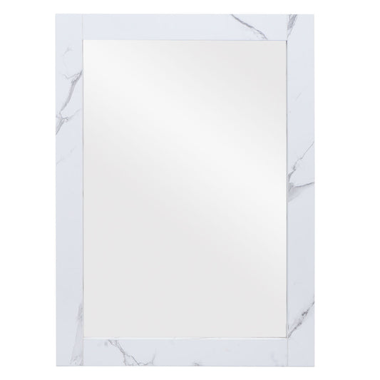 Cosmo Casa - Wandspiegel - Badkamer Spiegel - Badkamermeubel - MvG Gecertificeerd - 72x52cm - Marmerlook - Wit