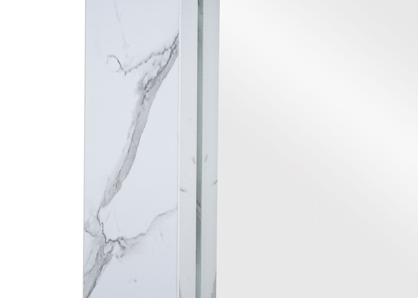 Cosmo Casa - Wandspiegel - Badkamer Spiegel - Badkamermeubel - MvG Gecertificeerd - 72x52cm - Marmerlook - Wit