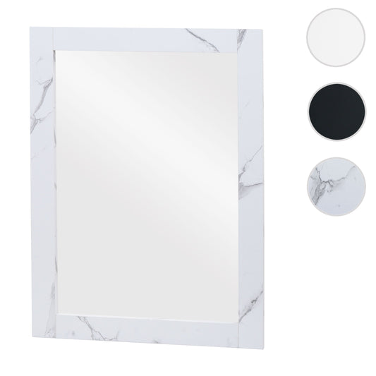 Cosmo Casa - Wandspiegel - Badkamer Spiegel - Badkamermeubel - MvG Gecertificeerd - 72x52cm - Marmerlook - Wit