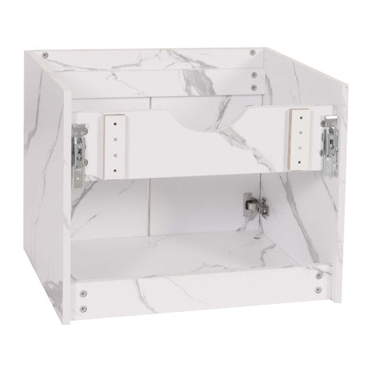 Cosmo Casa - Spoelbakonderkast - Badkamermeubel met 2 Deuren - Melamine - Marmerlook - Wit