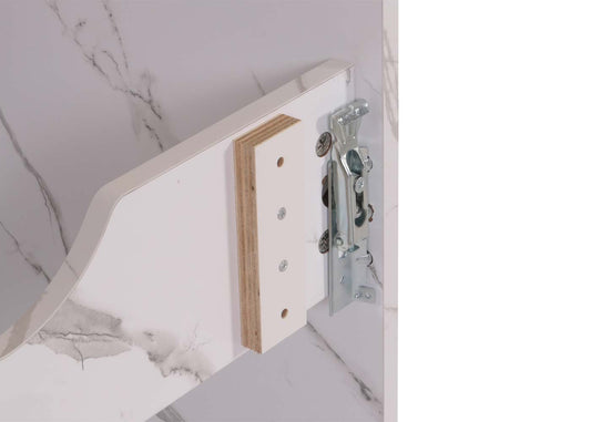 Cosmo Casa - Spoelbakonderkast - Badkamermeubel met 2 Deuren - Melamine - Marmerlook - Wit