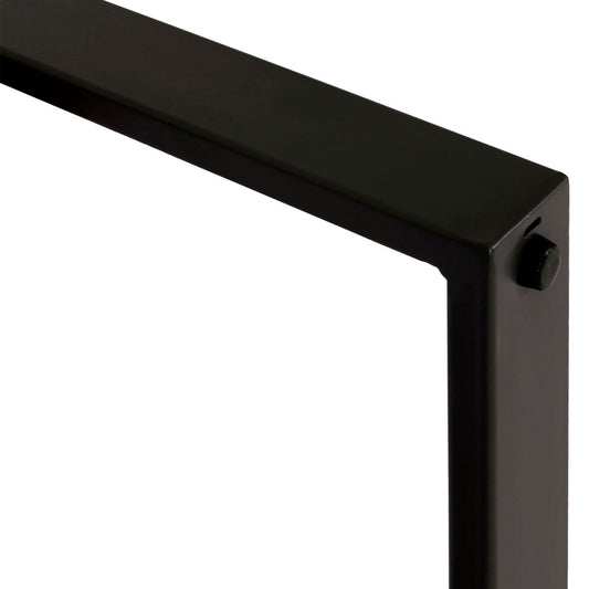 Cosmo Casa - Salontafel - IJzeren Plank - Gesinterde Steen Marmerlook - Zwart en Donkerbruin Hout