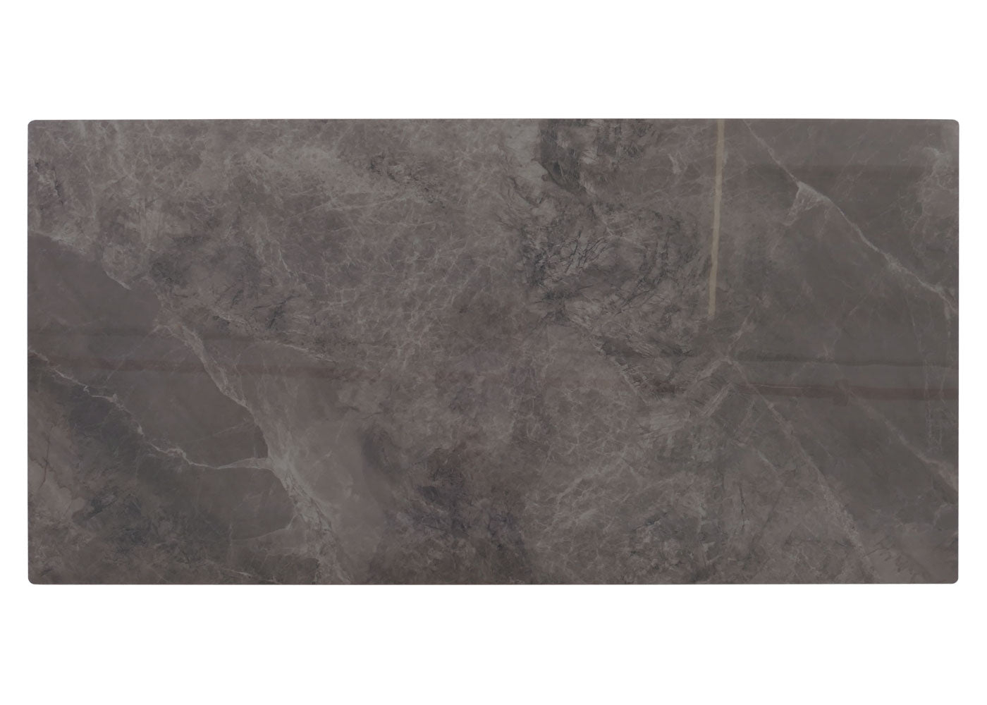 Cosmo Casa - Salontafel - IJzeren Plank - Gesinterde Steen Marmerlook - Grijs en Grijsbruin Hout