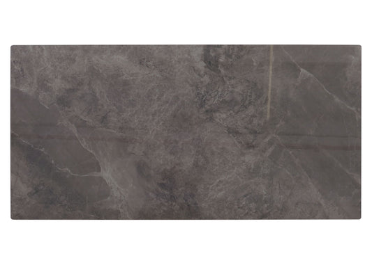 Cosmo Casa - Salontafel - IJzeren Plank - Gesinterde Steen Marmerlook - Grijs en Grijsbruin Hout