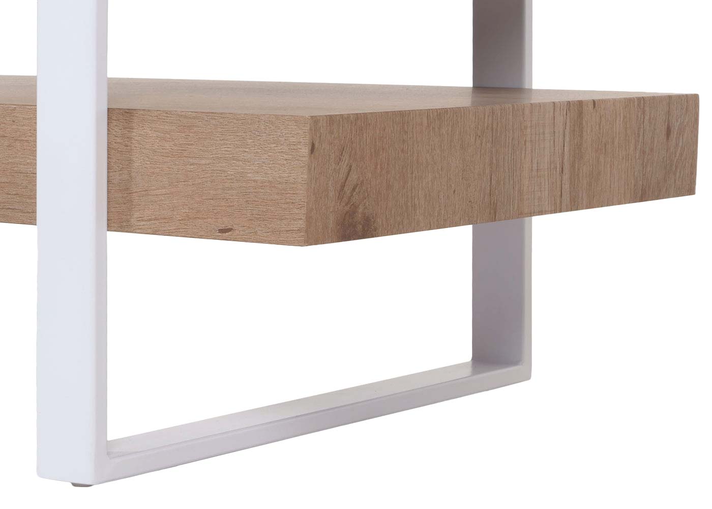 Cosmo Casa - Salontafel - IJzeren Plank - Gesinterde Steen Marmerlook - Wit en Natuurlijk Hout