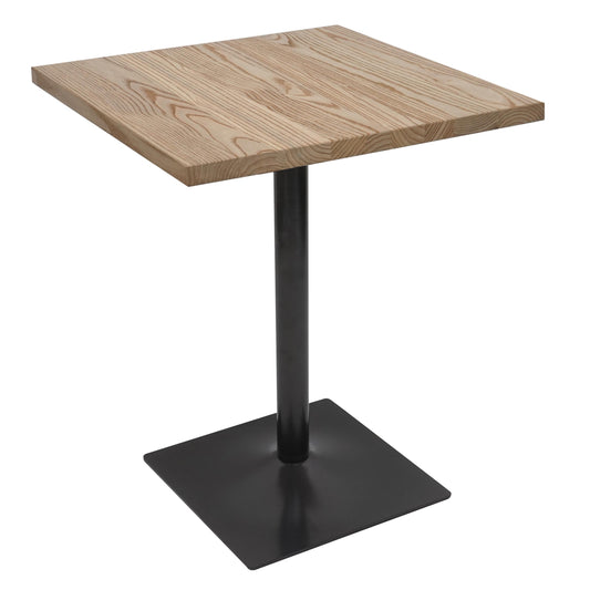 Cosmo Casa - Bistrotafel - Gastro bartafel - Metaal en iep hout - Lichtbruin - 70×70 cm