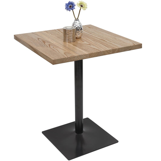Cosmo Casa - Bistrotafel - Gastro bartafel - Metaal en iep hout - Lichtbruin - 70×70 cm