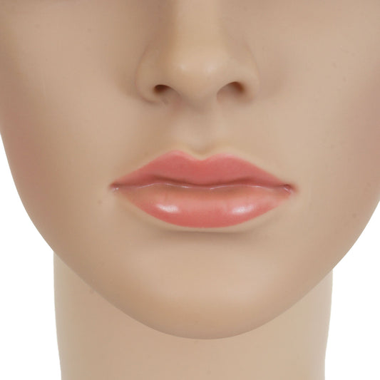 Cosmo Casa - Etalagepop hoofd - Met pruik - Kunststof - Beige - 55 cm