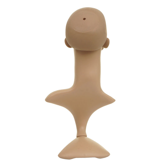 Cosmo Casa - Etalagepop hoofd - Met pruik - Kunststof - Beige - 55 cm