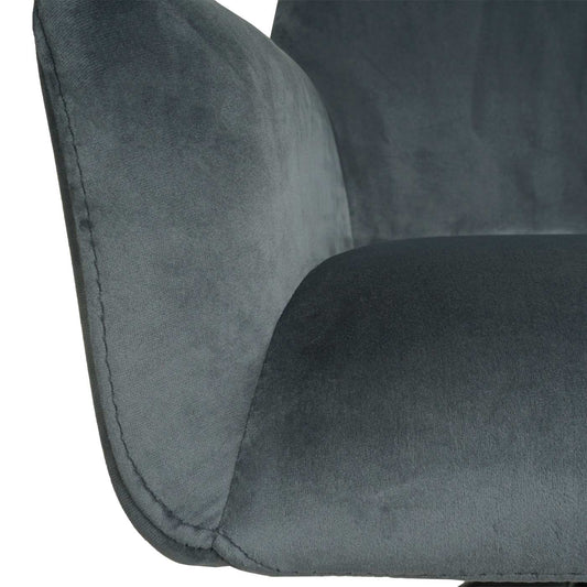 Cosmo Casa - Set van 2 Eetkamerstoelen - Armleuning - Textiel - Donkergrijs