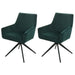 Cosmo Casa - Set van 2 Eetkamerstoelen - Armleuning - Textiel - Groen
