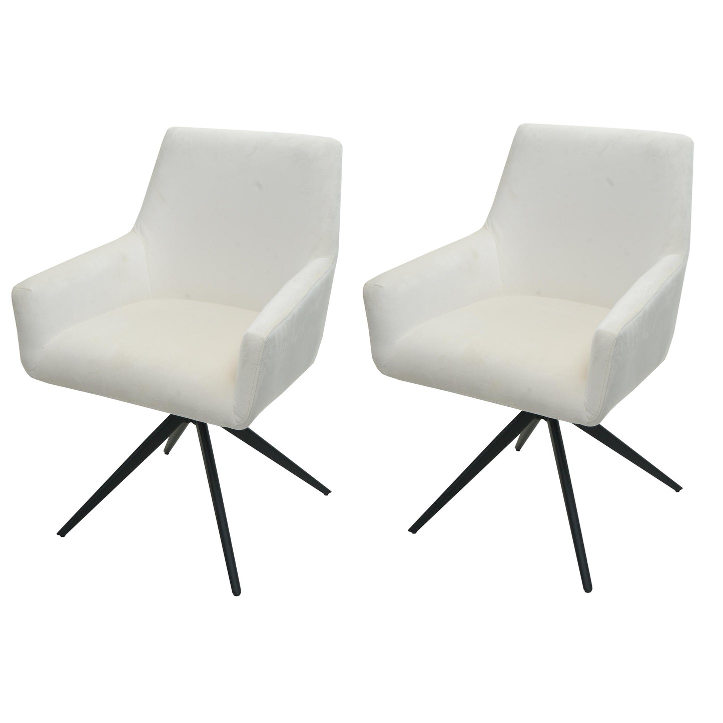 Cosmo Casa - Set van 2 Eetkamerstoelen - Armleuning - Textiel - Crème-Beige