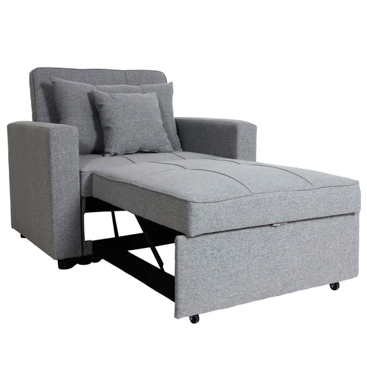Cosmo Casa - Slaapstoel - Relax-klapstoel slaapbank - Stoftextiel - Lichtgrijs - 197×103 cm