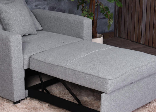 Cosmo Casa - Slaapstoel - Relax-klapstoel slaapbank - Stoftextiel - Lichtgrijs - 197×103 cm