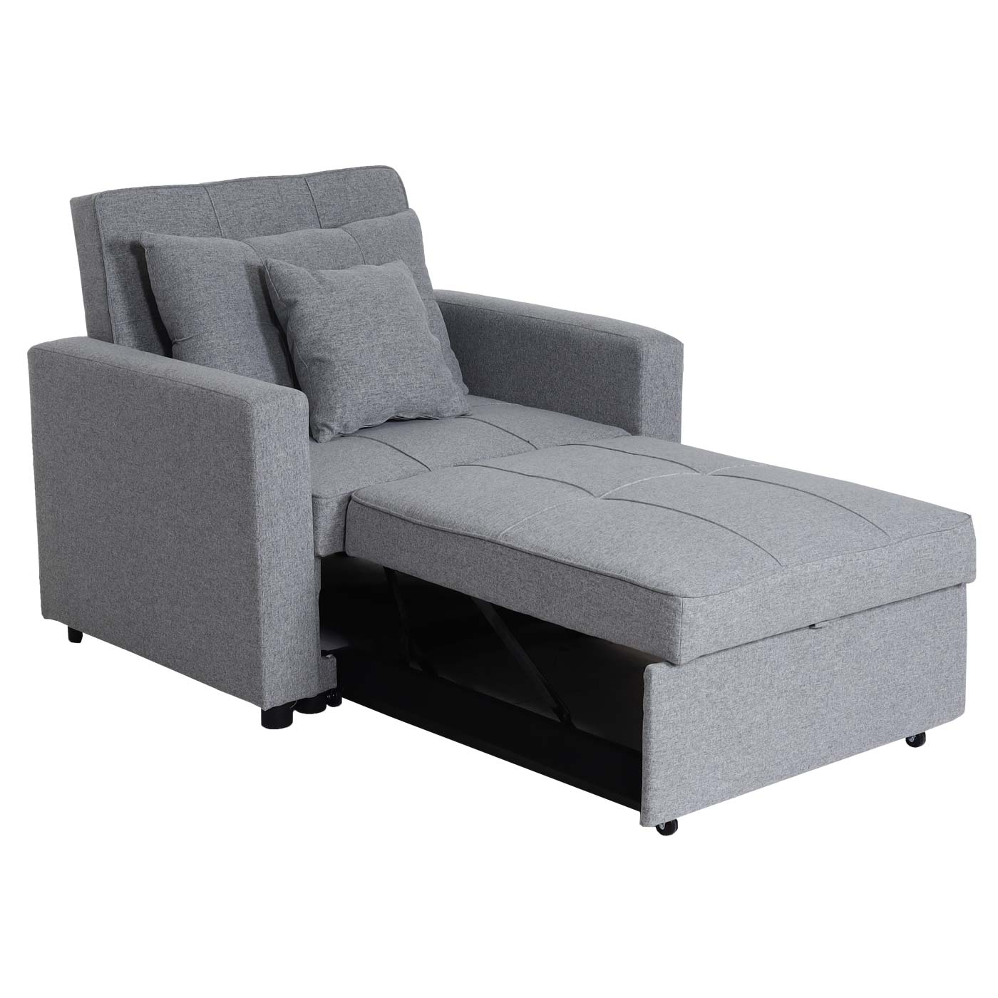 Cosmo Casa - Slaapstoel - Relax-klapstoel slaapbank - Stoftextiel - Lichtgrijs - 197×103 cm