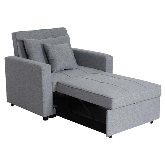 Cosmo Casa - Slaapstoel - Relax-klapstoel slaapbank - Stoftextiel - Lichtgrijs - 197×103 cm