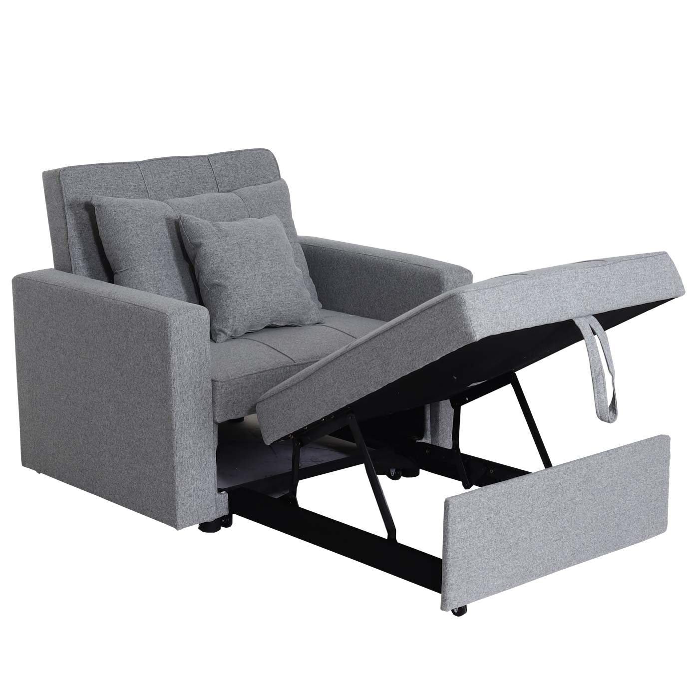 Cosmo Casa - Slaapstoel - Relax-klapstoel slaapbank - Stoftextiel - Lichtgrijs - 197×103 cm