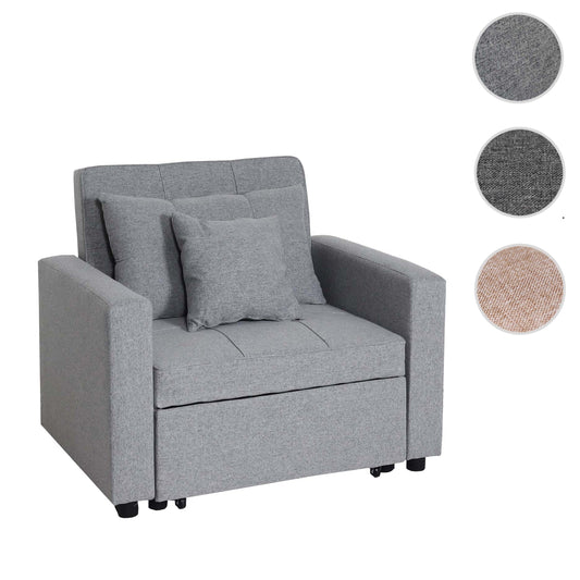 Cosmo Casa - Slaapstoel - Relax-klapstoel slaapbank - Stoftextiel - Lichtgrijs - 197×103 cm