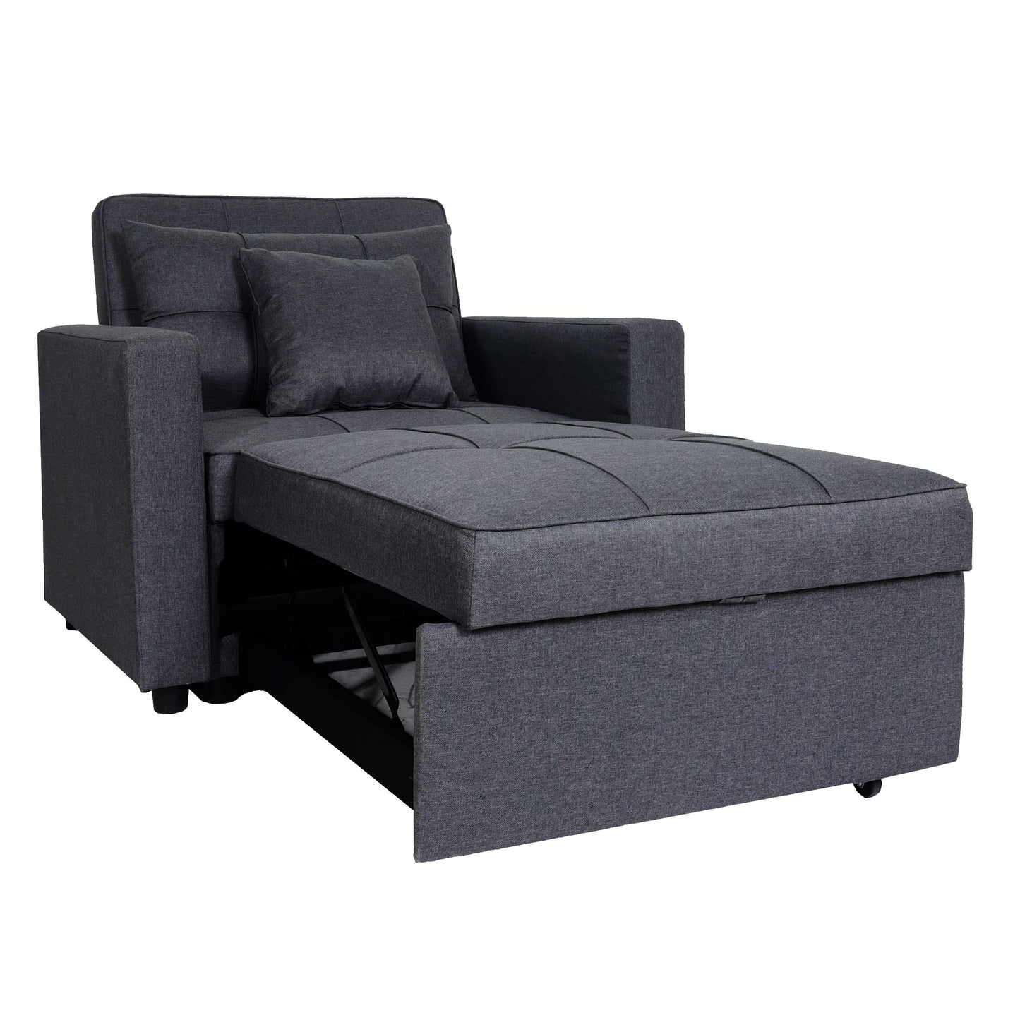Cosmo Casa - Slaapstoel - Relax-klapstoel slaapbank - Stoftextiel - Donkergrijs - 197×103 cm