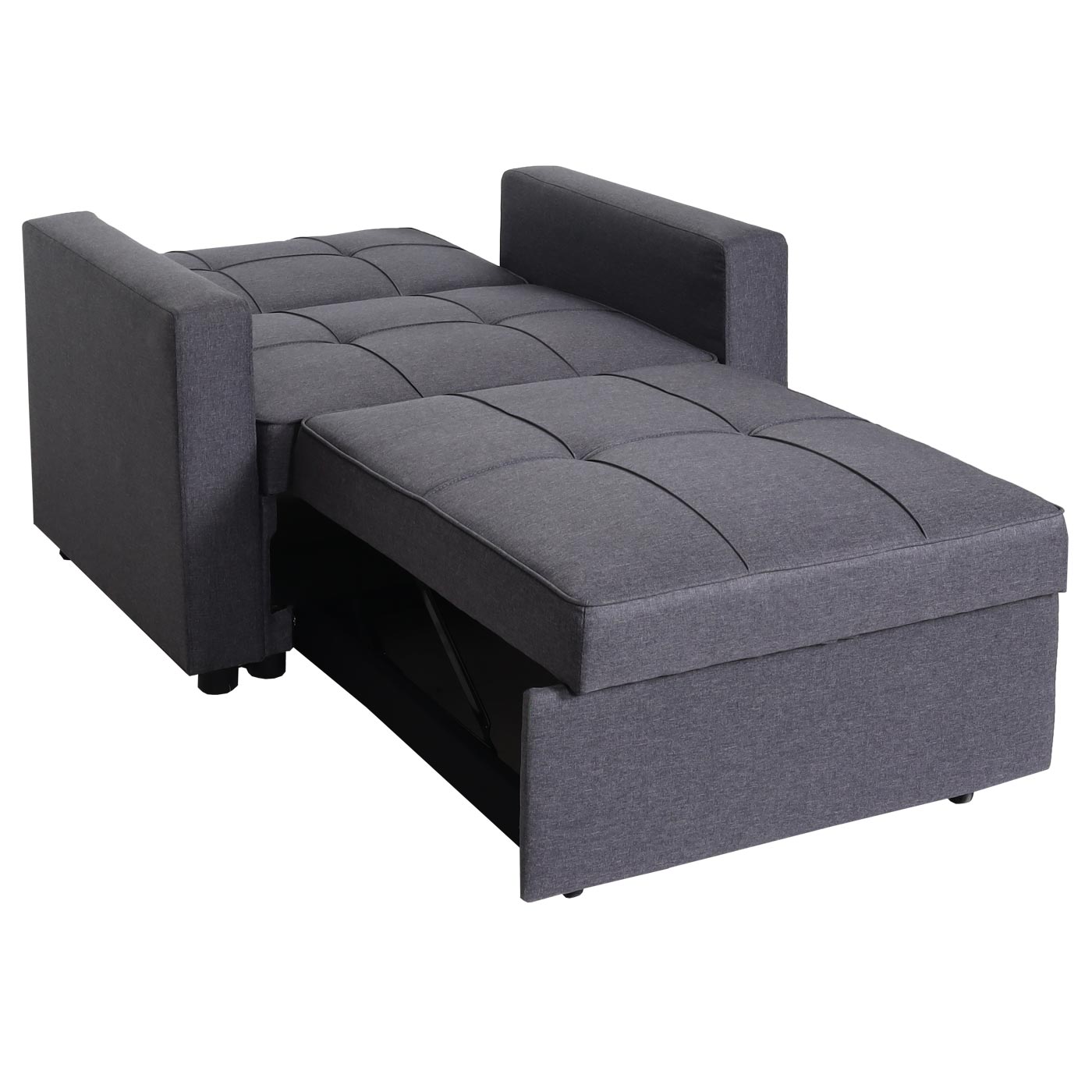 Cosmo Casa - Slaapstoel - Relax-klapstoel slaapbank - Stoftextiel - Donkergrijs - 197×103 cm