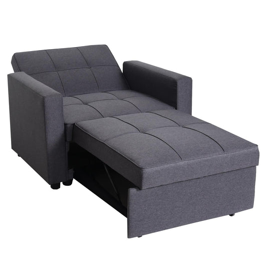 Cosmo Casa - Slaapstoel - Relax-klapstoel slaapbank - Stoftextiel - Donkergrijs - 197×103 cm