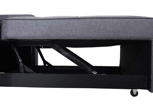 Cosmo Casa - Slaapstoel - Relax-klapstoel slaapbank - Stoftextiel - Donkergrijs - 197×103 cm