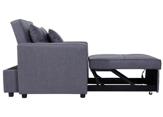 Cosmo Casa - Slaapstoel - Relax-klapstoel slaapbank - Stoftextiel - Donkergrijs - 197×103 cm