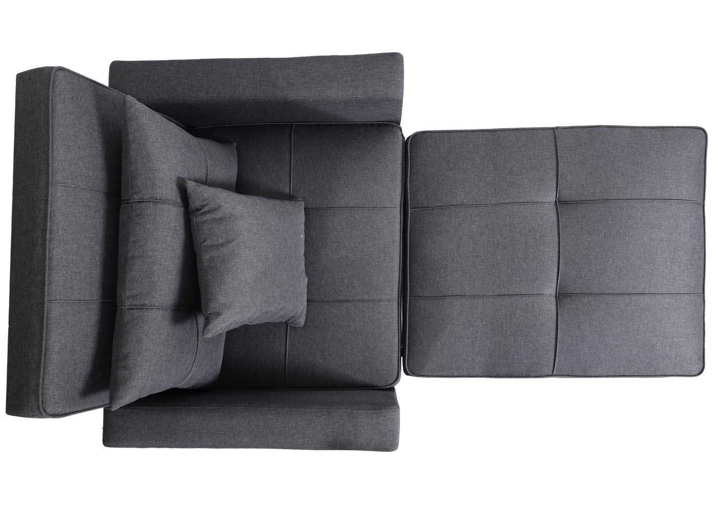 Cosmo Casa - Slaapstoel - Relax-klapstoel slaapbank - Stoftextiel - Donkergrijs - 197×103 cm