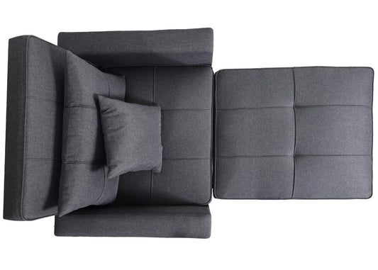 Cosmo Casa - Slaapstoel - Relax-klapstoel slaapbank - Stoftextiel - Donkergrijs - 197×103 cm