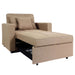 Cosmo Casa - Slaapstoel - Relax-klapstoel slaapbank - Stoftextiel - Taupe - 197×103 cm