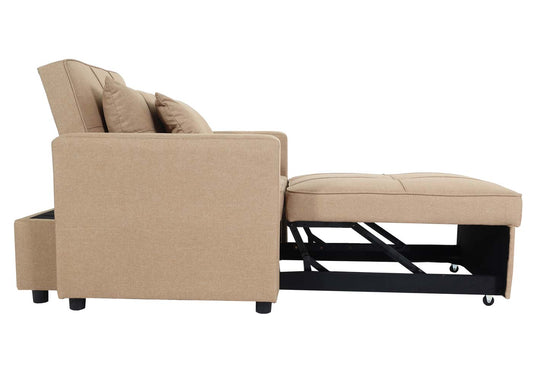 Cosmo Casa - Slaapstoel - Relax-klapstoel slaapbank - Stoftextiel - Taupe - 197×103 cm