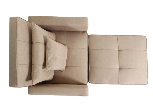 Cosmo Casa - Slaapstoel - Relax-klapstoel slaapbank - Stoftextiel - Taupe - 197×103 cm