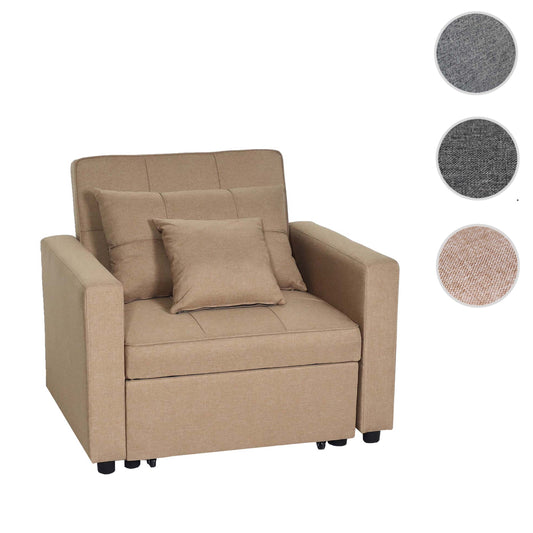 Cosmo Casa - Slaapstoel - Relax-klapstoel slaapbank - Stoftextiel - Taupe - 197×103 cm
