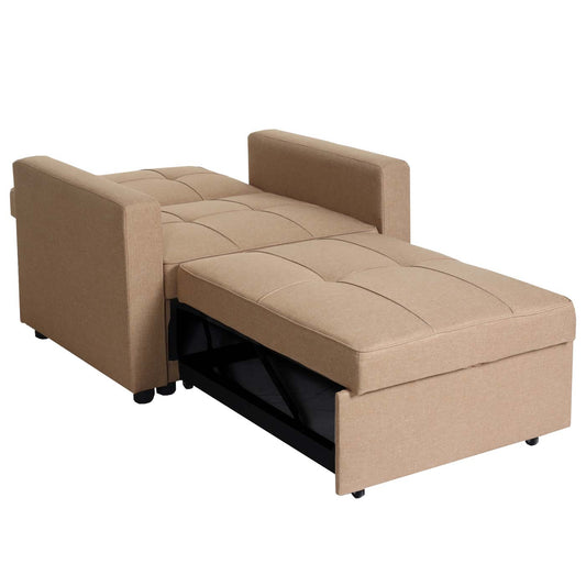 Cosmo Casa - Slaapstoel - Relax-klapstoel slaapbank - Stoftextiel - Taupe - 197×103 cm