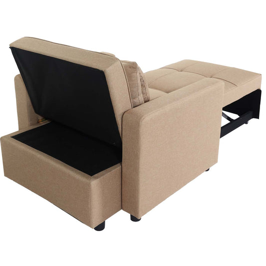 Cosmo Casa - Slaapstoel - Relax-klapstoel slaapbank - Stoftextiel - Taupe - 197×103 cm