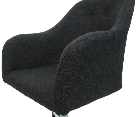 Cosmo Casa - Bureaustoel - Draaibaar - Textiel - Donkergrijs