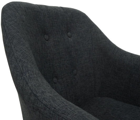 Cosmo Casa - Bureaustoel - Draaibaar - Textiel - Donkergrijs