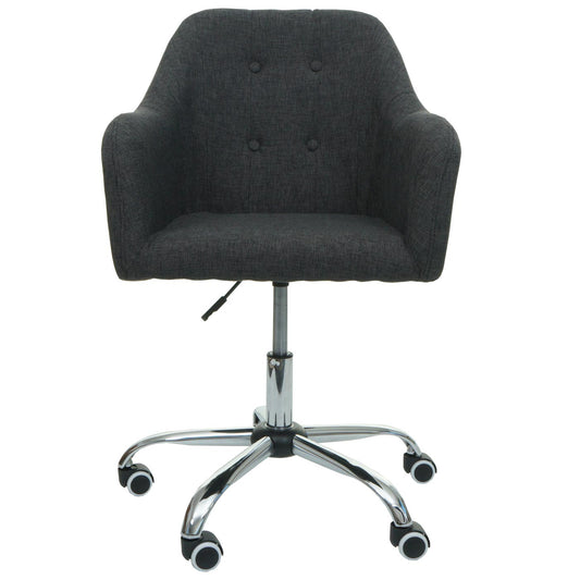 Cosmo Casa - Bureaustoel - Draaibaar - Textiel - Donkergrijs