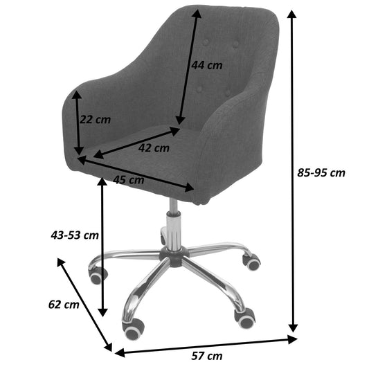 Cosmo Casa - Bureaustoel - Draaibaar - Kunstleer - Zwart