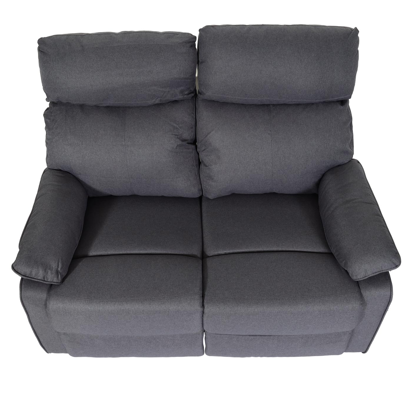 Cosmo Casa - Bioscoopstoel 2-Zits - Relaxstoel met No-Sag Vering en Armleuningen - Textiel - Donkergrijs