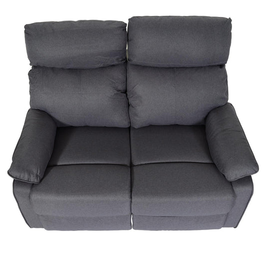 Cosmo Casa - Bioscoopstoel 2-Zits - Relaxstoel met No-Sag Vering en Armleuningen - Textiel - Donkergrijs