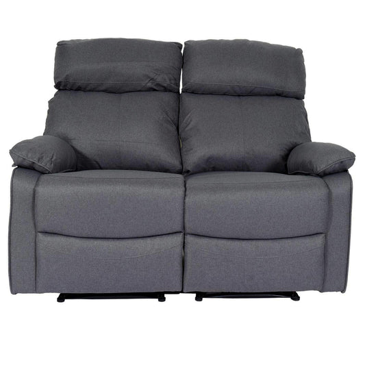 Cosmo Casa - Bioscoopstoel 2-Zits - Relaxstoel met No-Sag Vering en Armleuningen - Textiel - Donkergrijs