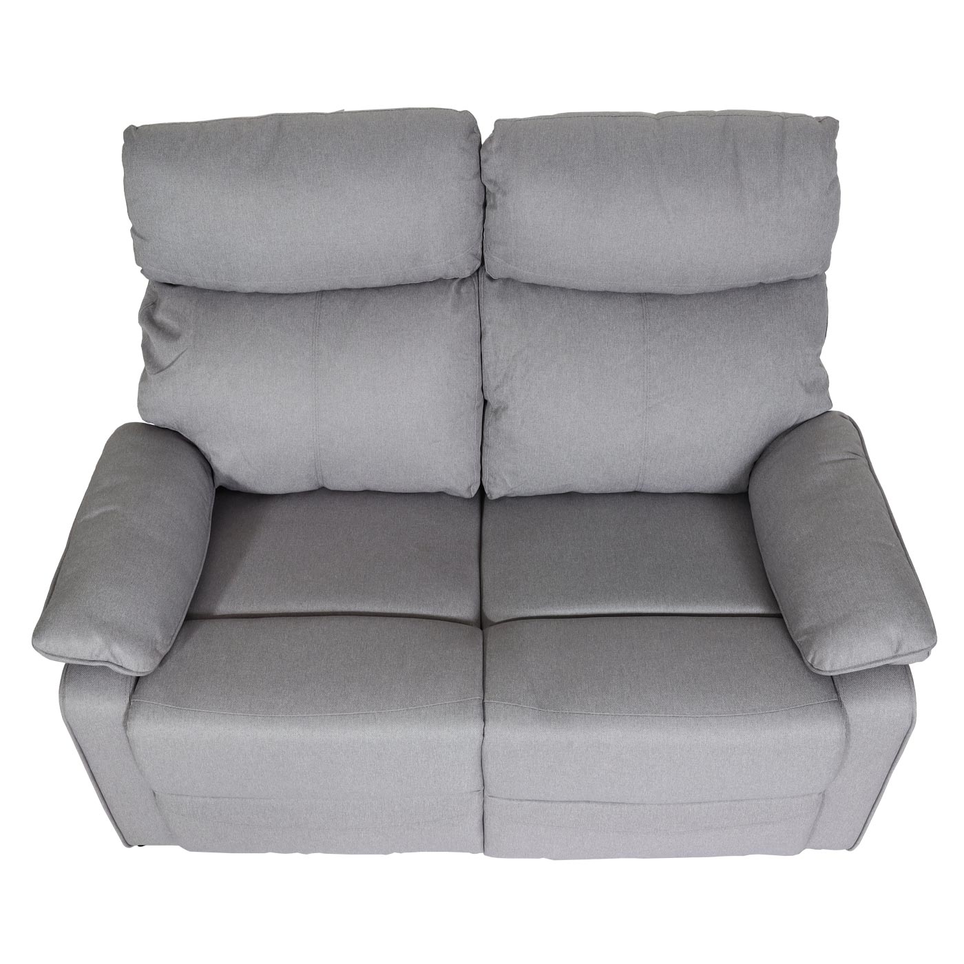 Cosmo Casa - Bioscoopstoel 2-Zits - Relaxstoel met No-Sag Vering en Armleuningen - Textiel - Lichtgrijs