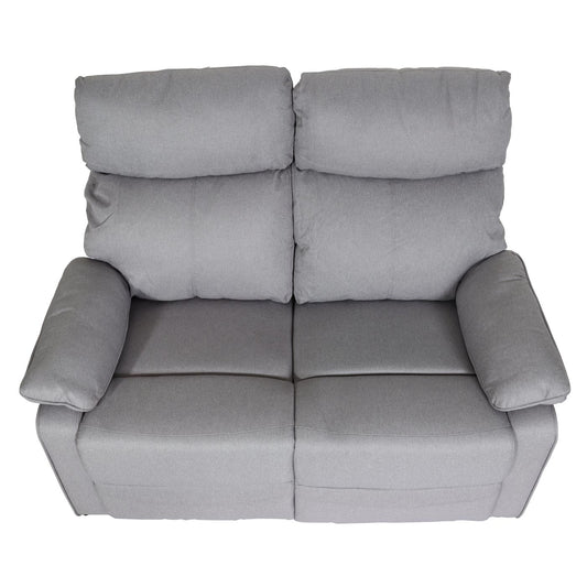 Cosmo Casa - Bioscoopstoel 2-Zits - Relaxstoel met No-Sag Vering en Armleuningen - Textiel - Lichtgrijs