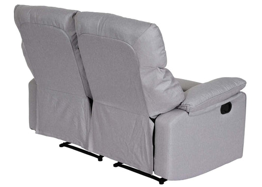 Cosmo Casa - Bioscoopstoel 2-Zits - Relaxstoel met No-Sag Vering en Armleuningen - Textiel - Lichtgrijs