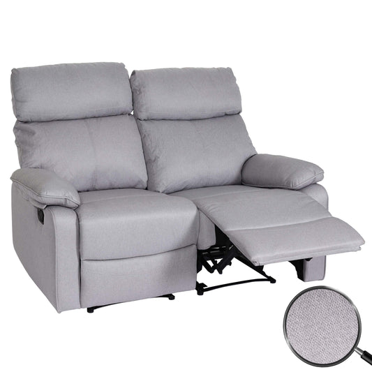 Cosmo Casa - Bioscoopstoel 2-Zits - Relaxstoel met No-Sag Vering en Armleuningen - Textiel - Lichtgrijs