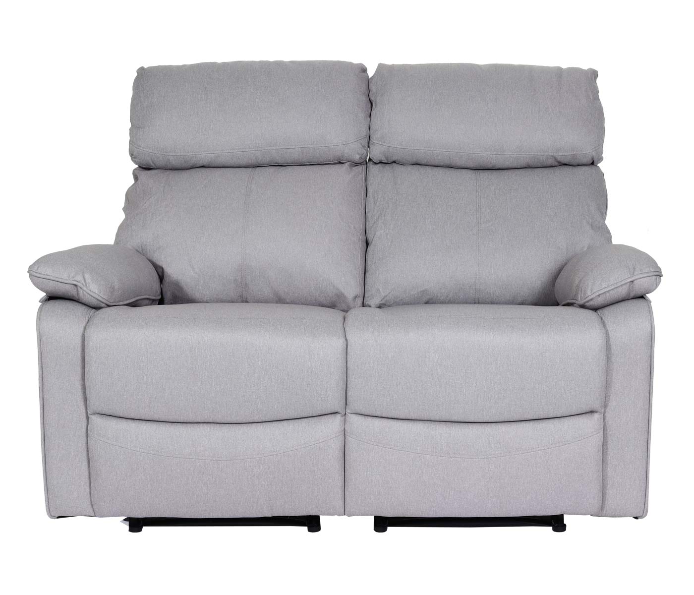 Cosmo Casa - Bioscoopstoel 2-Zits - Relaxstoel met No-Sag Vering en Armleuningen - Textiel - Lichtgrijs