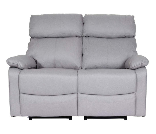 Cosmo Casa - Bioscoopstoel 2-Zits - Relaxstoel met No-Sag Vering en Armleuningen - Textiel - Lichtgrijs
