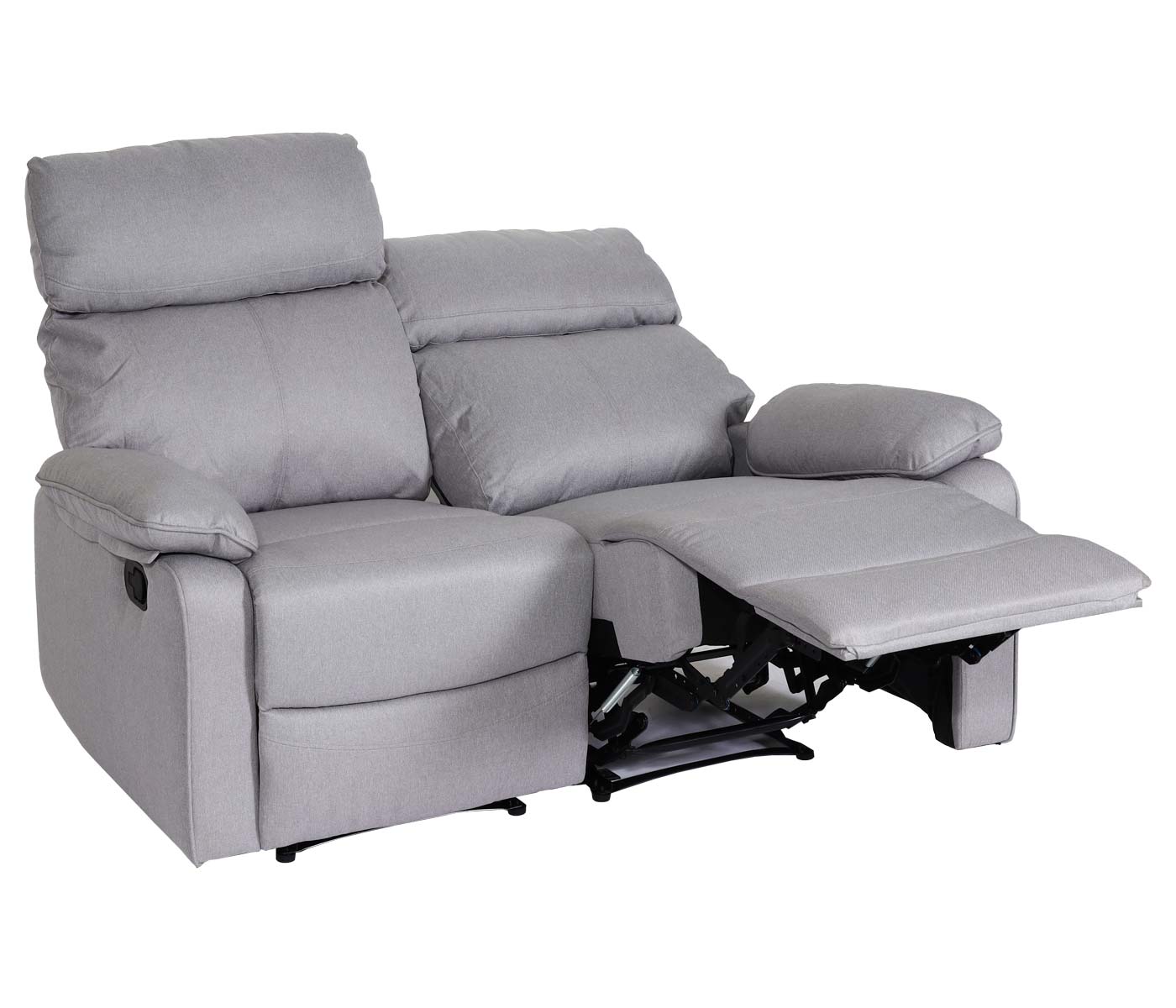 Cosmo Casa - Bioscoopstoel 2-Zits - Relaxstoel met No-Sag Vering en Armleuningen - Textiel - Lichtgrijs