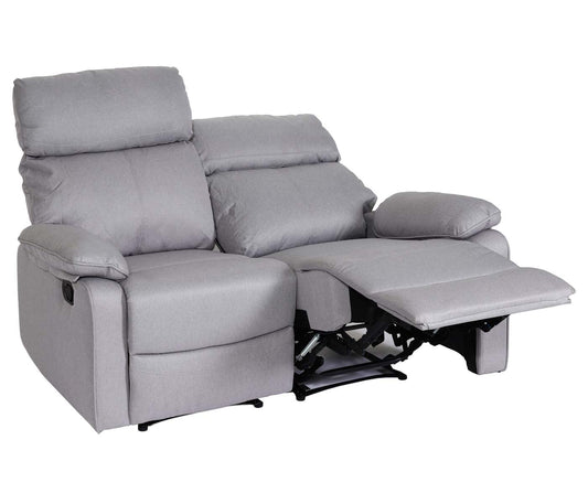 Cosmo Casa - Bioscoopstoel 2-Zits - Relaxstoel met No-Sag Vering en Armleuningen - Textiel - Lichtgrijs